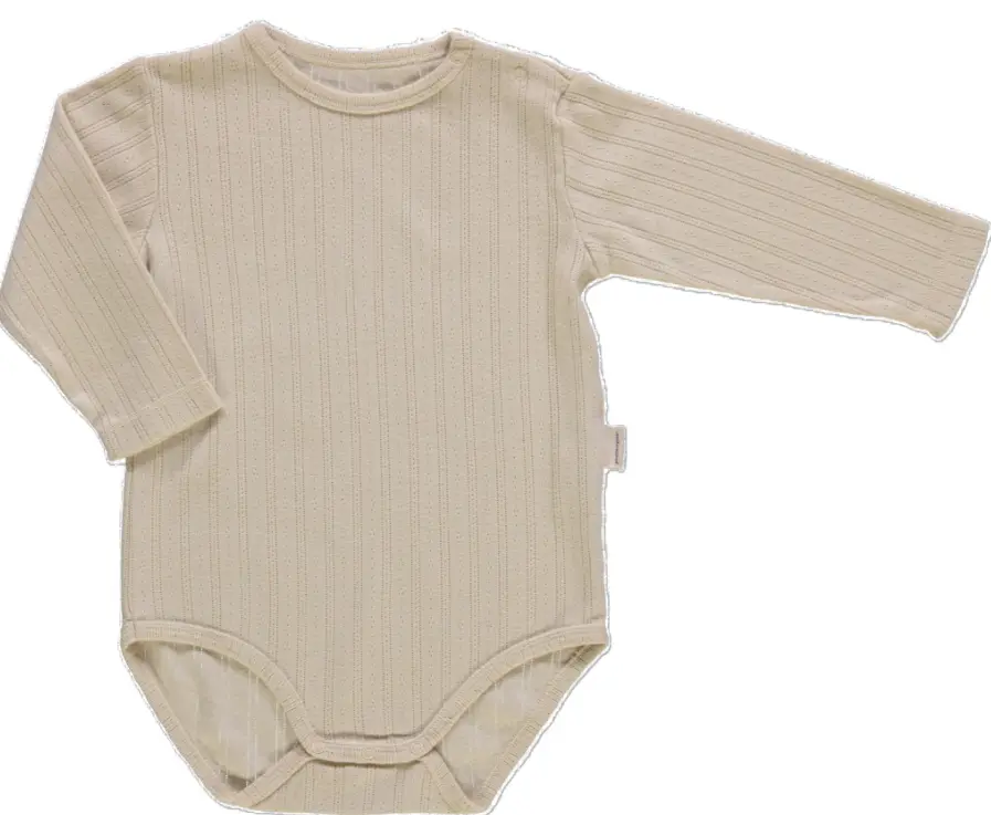 Baby bodysuit "Aloes" Long-sleeved, Poudre Organic