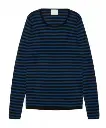 Bluse aus dünnem Rippstrick "Schwarz/Dunkelindigo“, FUB