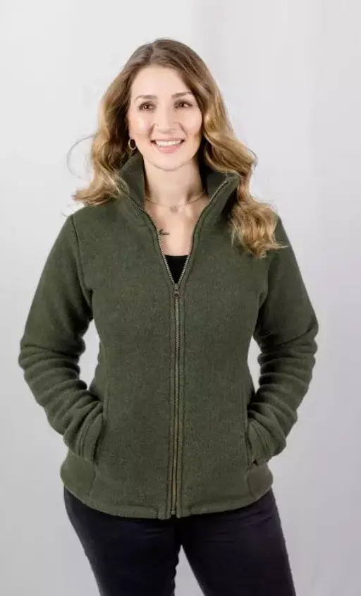 Wollfleece Damen-Jacke, tailliert , Engel