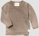T-shirt cache-cœur bébé, boutons-pression Laine & Soie interlock, Engel