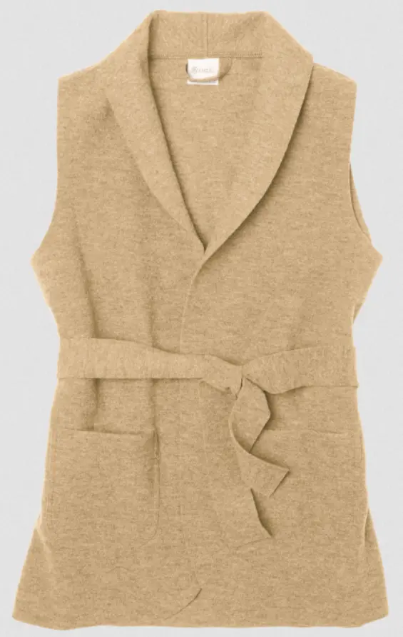 Women's boiled wool wrap vest, Engel