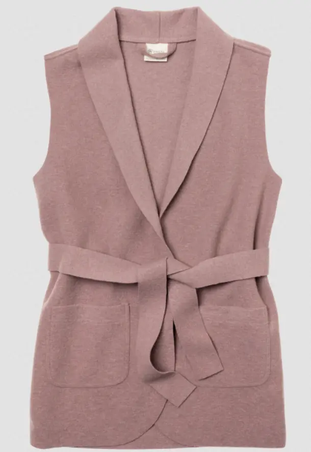 Gilet cache-cœur en laine bouillie pour femme, Engel