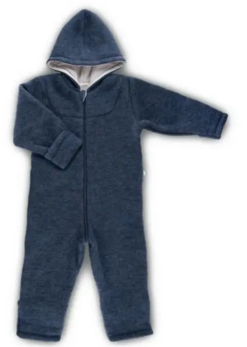 Combinaison bébé en laine bouillie, avec zip, popolini