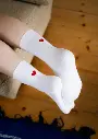 Chaussettes côtelées brodées "Cœur", Mela