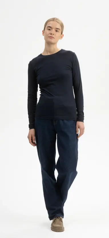 Damen Basic Langarmshirt "DHIVYA", Mela