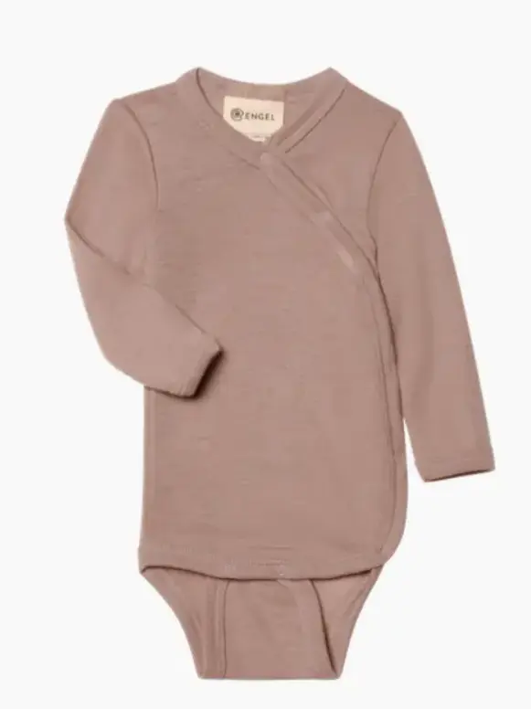 Wickelbody Wolle/Seide 62/68 dusty rose, Engel (LNGR)