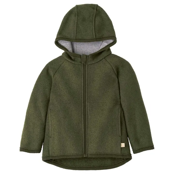Wool boiled jacket with zip, Disana