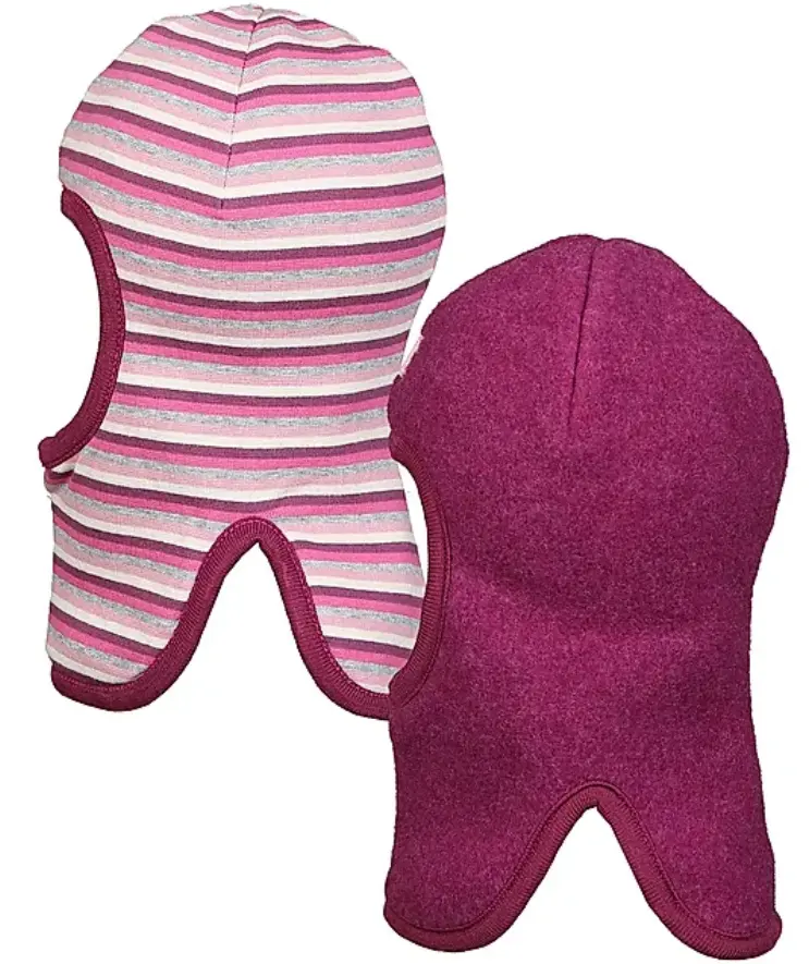 Reversible Cotton and Wool Fleece Balaclava "Switch" "Dahlia", Pickapooh