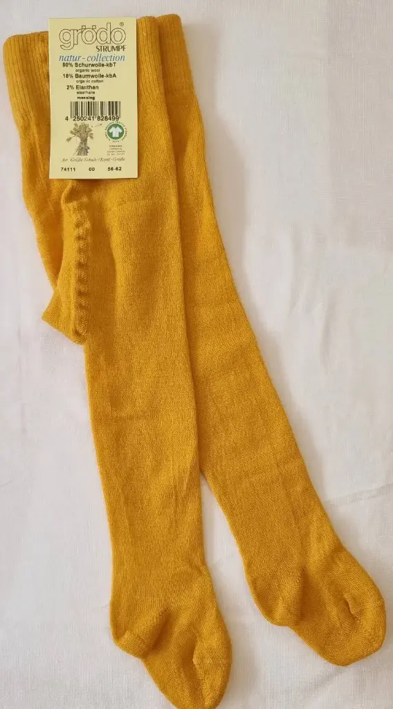 Wool baby uni tights "Messing", Ggrödo