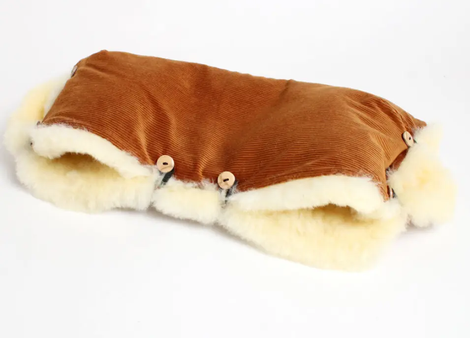 1.Part Lammfell Muff Cord Cognac, Naturkind (LNKM)