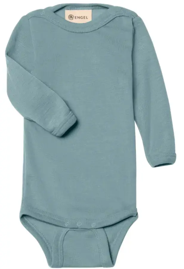 Baby Body Wolle/Seide 86/92 bergblau, Engel (LNKM)