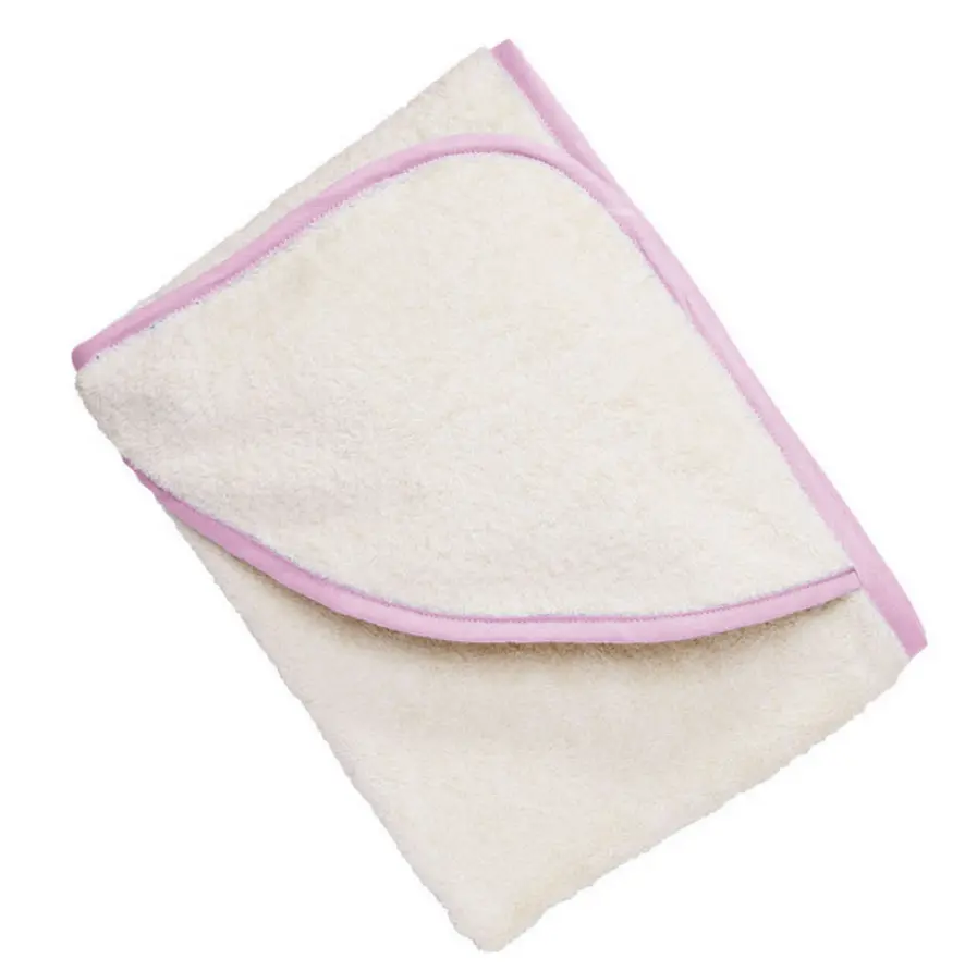Baby bath towel pink/natur 100x100, Cotonea (LNSN)
