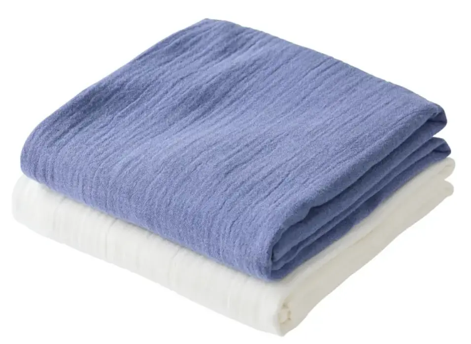 Langes en mousseline bleu/blanc, PWO (LNSN)