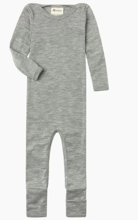 Baby Pyjama Wolle/Seide "grau", Engel 