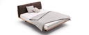 Massive wood bed with bedframe and pillow SWING, Holzmanufaktur