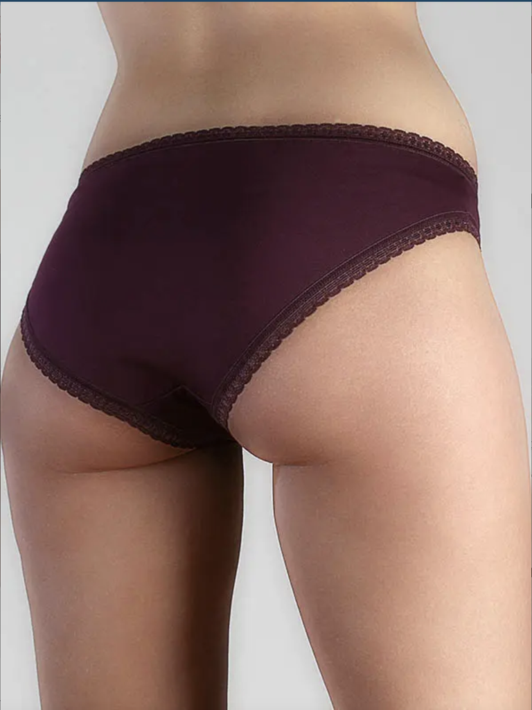 Slip mit Spitze aubergine, Albero-Natur