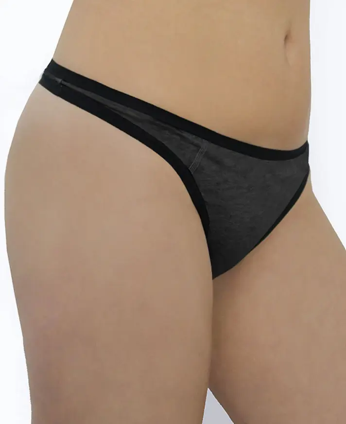 Thong slip Organic cotton anthracite mélange, Albero-Natur