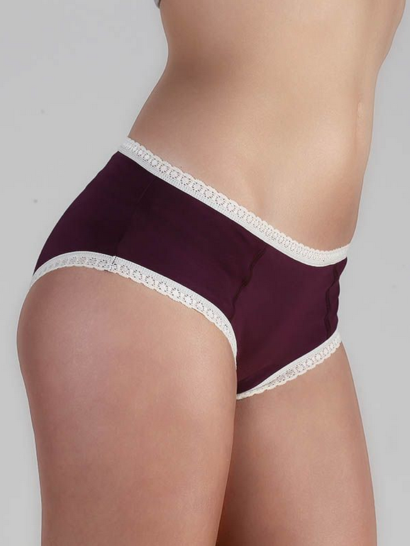 Damen-Hipster aus Bio-Baumwolle, aubergine, Albero-Natur