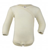 Wickelbody Wolle&Seide langarm natur, Engel