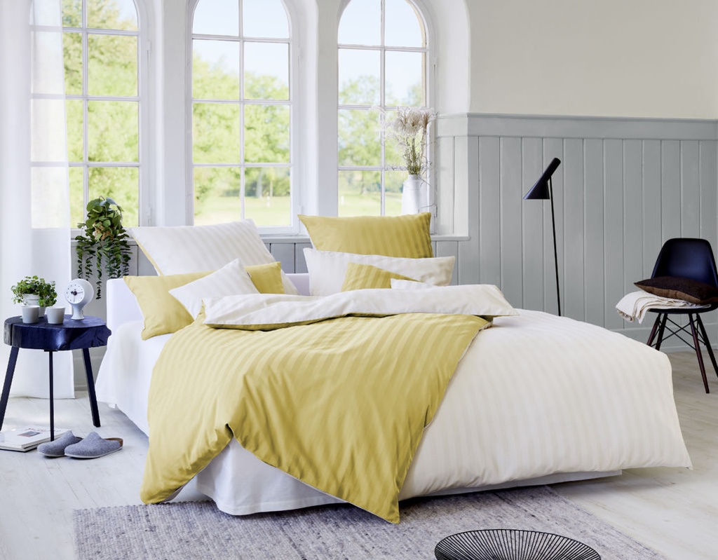 Literie réversible LINEA sable/écru, Cotonea