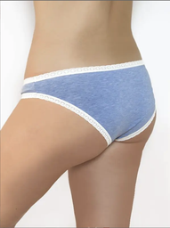Slip mit Spitze - denimblau mélange, Albero-Natur