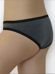 Slip mit Spitze - anthrazit melange, Albero-Natur