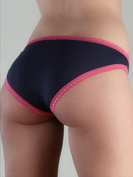 Slip mit Spitze - dunkelblau/rosa, Albero-Natur