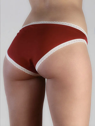 Slip mit Spitze - rot/weiß, Albero-Natur