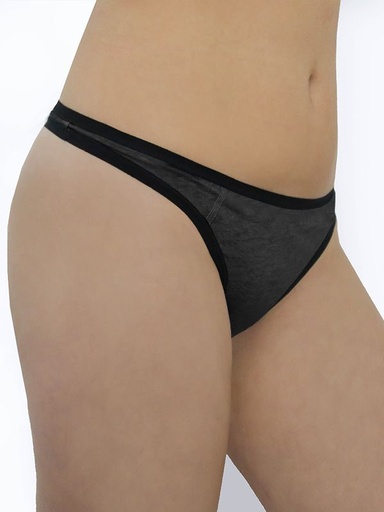 Slip tanga en coton bio, mélange anthracite, Albero-Natur