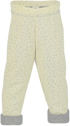 Reversible Engel baby pants, natural, printed