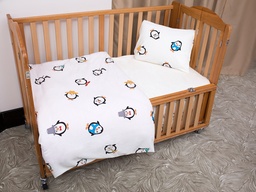 Wende-Kinderbettwäsche PINGUIN, Ege Organics