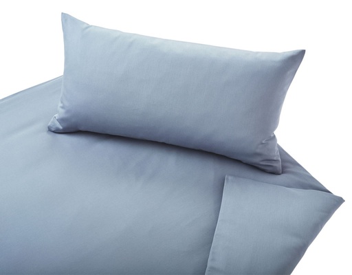 [CSB3-G017-I195] Satin-Bettwäsche Classic "Perlblau" 200x220+2x 80x80, Cotonea