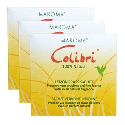 Colibri wardrobe sachets lemongrass (3 pcs), Maroma