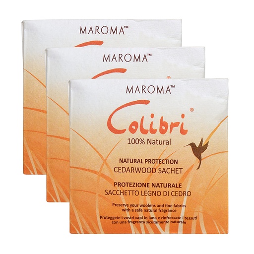 Colibri wardrobe sachets cedar (3 pcs), Maroma