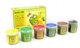 [Art.Nr.79602] Finger paint pack of 6 red , yellow , green , blue , brown , black  (ökoNorm) 