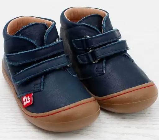 Children's shoe "Nino Blue" made of vegetable-tanned leather with Velcro closure, Pololo