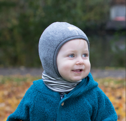 Cagoule en laine polaire et laine/soie "Schlüpfli", PICKAPOOH 