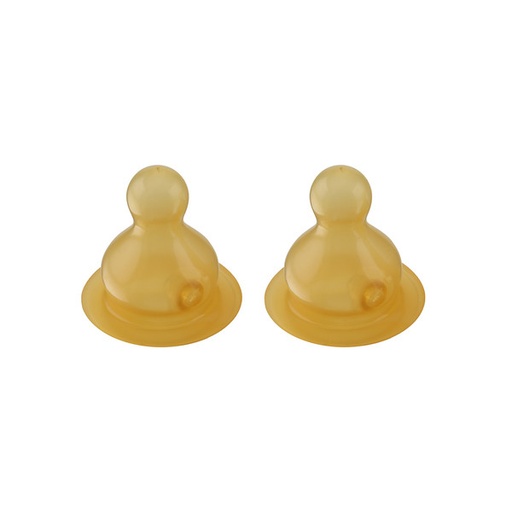 [223357] Baby glass bottle nipple (2 pack), Hevea
