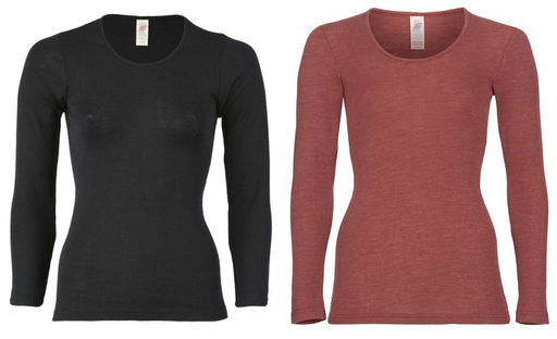 Chemise à manches longues pour femme en laine/soie, Engel