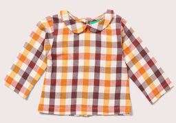  Checked Peter Pan Collar Blouse, LGR