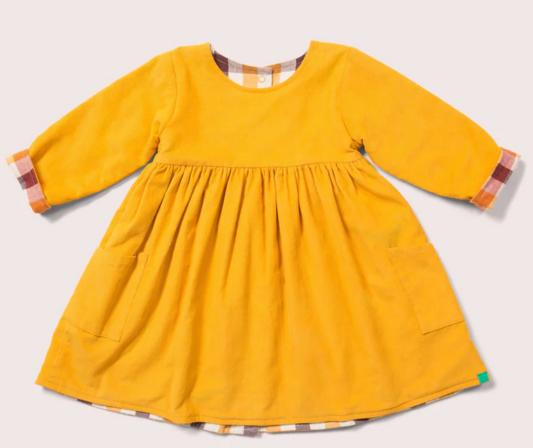 Baby Reversible Corduroy Pocket Dress, LGR