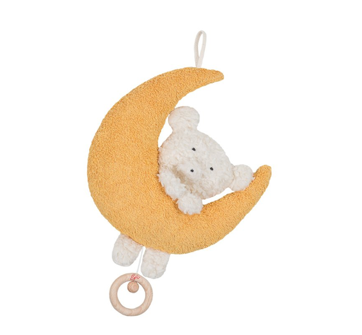 [Art.Nr.48709-Guter Mond] Spieluhr Teddy auf Mond, Efie 