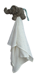 [ELEFANT-25] Cuddle cloth grasping toy "Elephant" grey/ice blue, Pat & Patty  