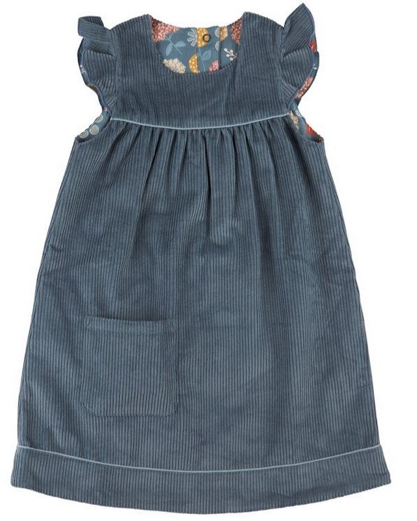 Baby Cord dress reversible, Pigeon