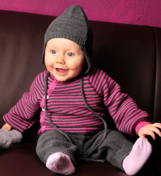 Striped wool cardigan "Ringelschlüttli", Reiff
