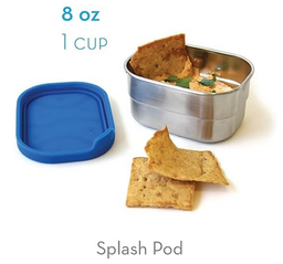 [BWB-SP-1 POD 237ml] Boîte à lunch ECO Blue Water Bento| Splash POD, canette en acier inoxydable avec couvercle en silicone |  boîte à bento