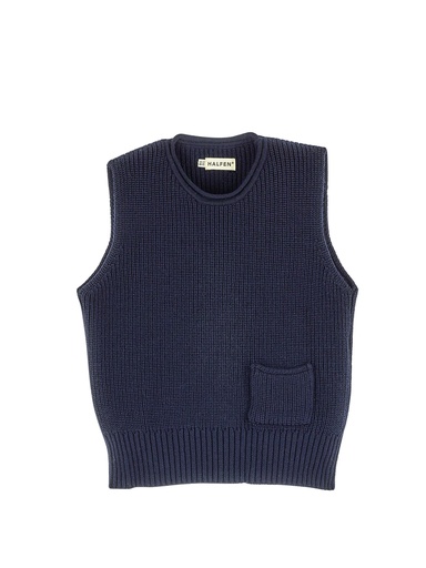 Gillet en grosse maille marine, Halfen