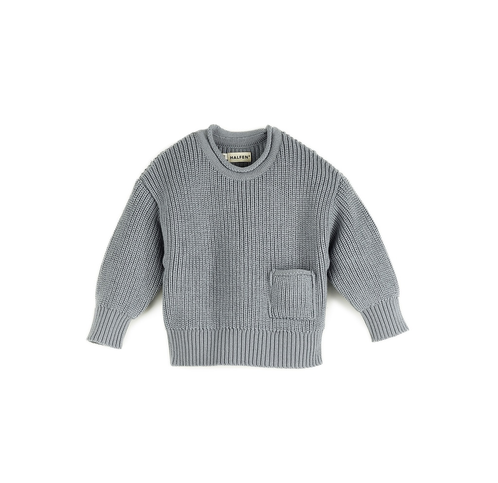 Baby Grobstrick-Pullover, Halfen