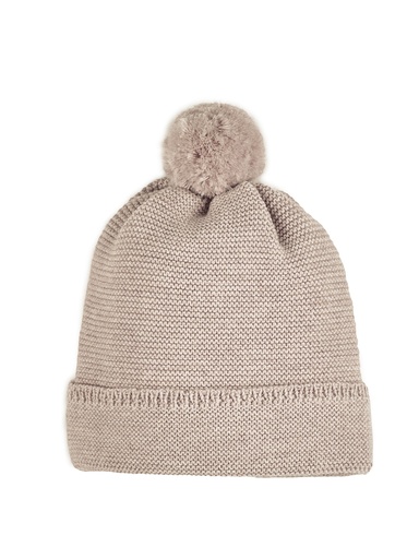 Bonnet à pompon en tricot one size, Halfen