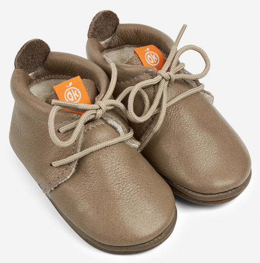 Baby barefoot shoes Amigo lace-ups lined with wool- Orangenkinder  
